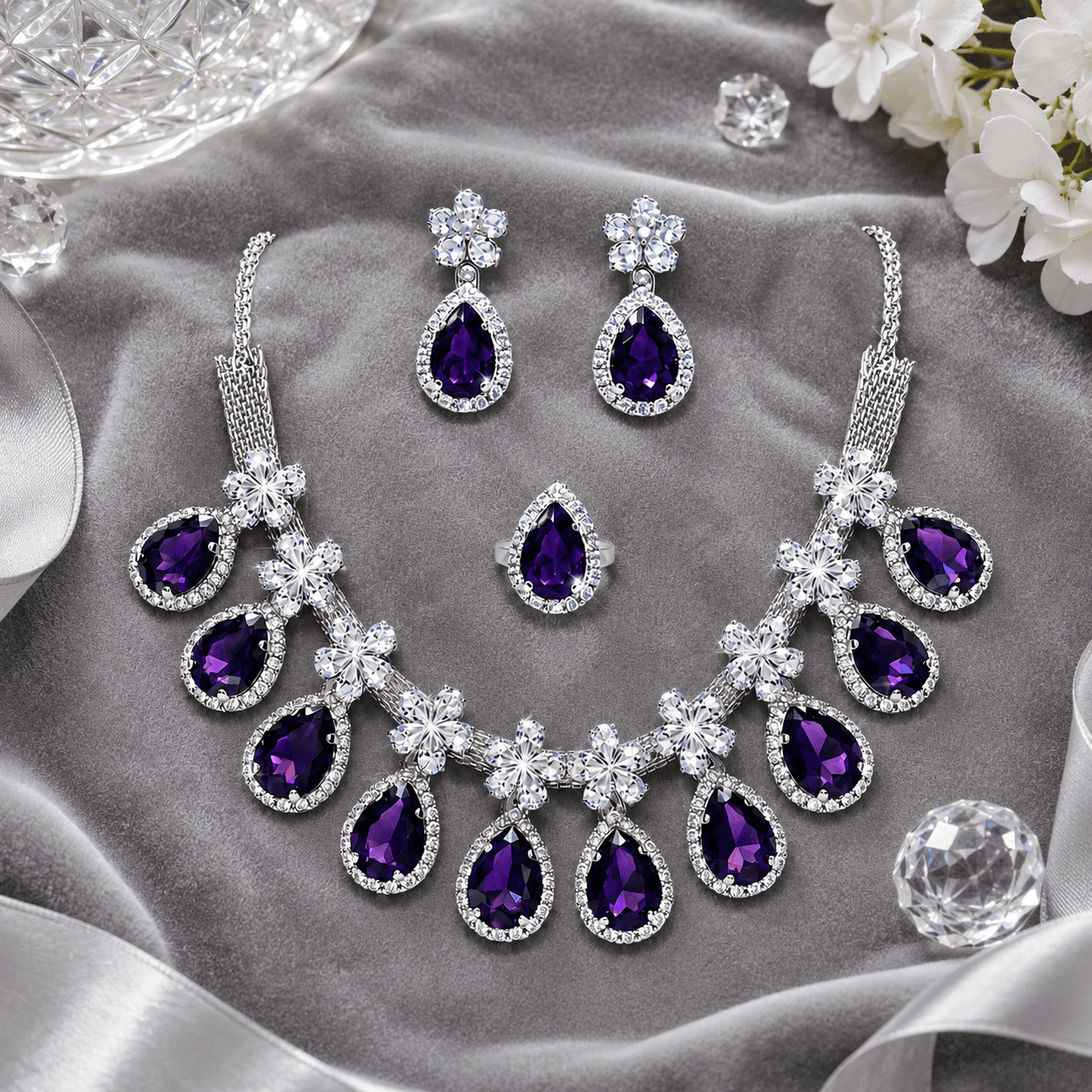 Celestial Bloom Set in Purple — Viora Jewel