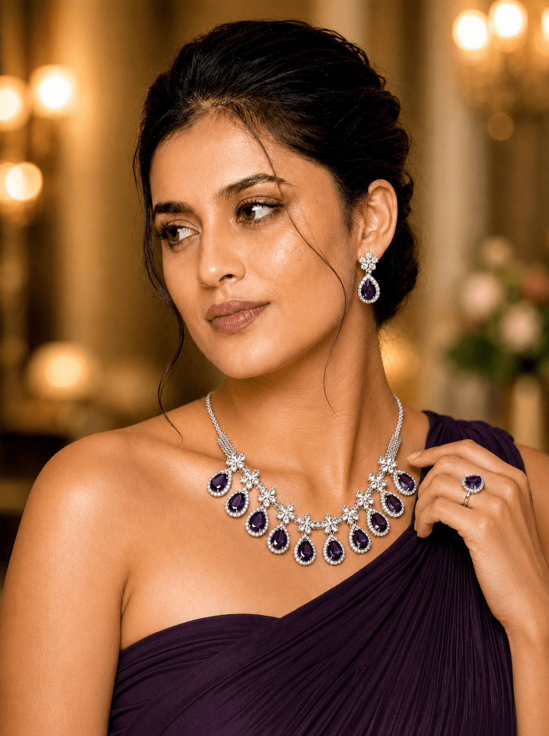 Celestial Bloom Set in Purple — Viora Jewel