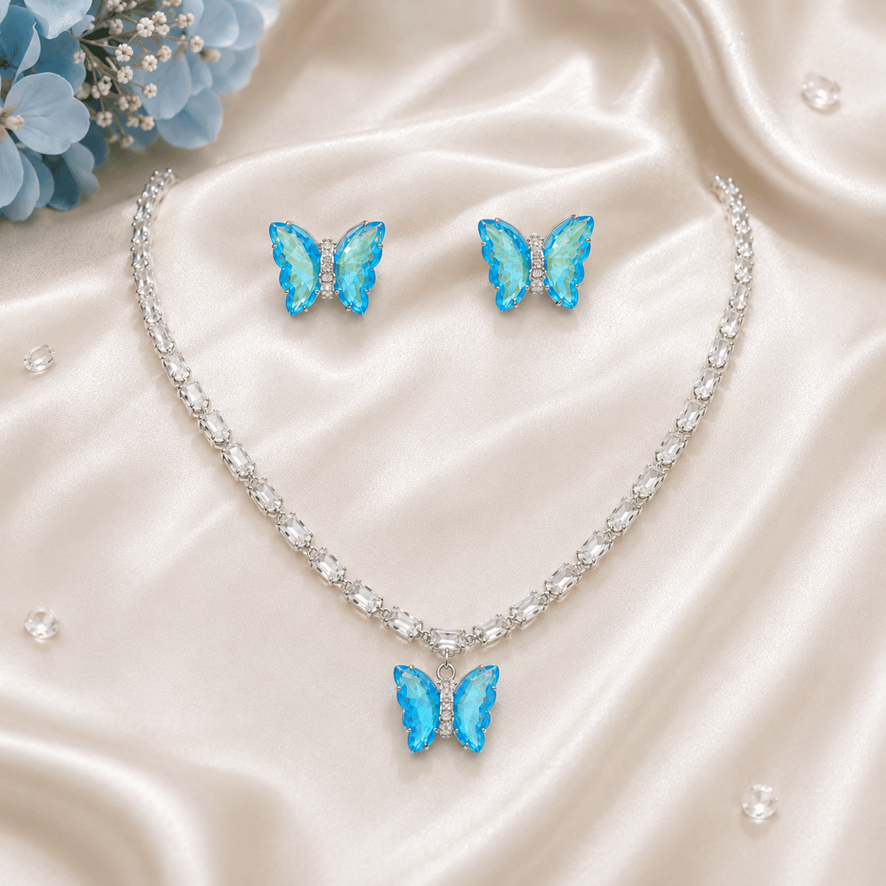 Crystal Wings Set - Aqua Blue