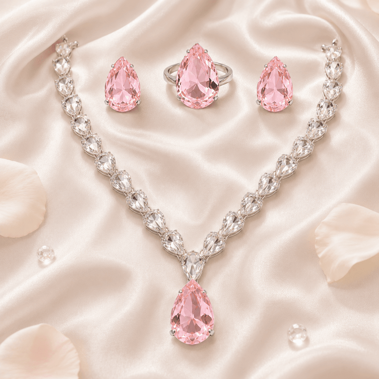 Scarlet Bloom Set in Pink — Viora Jewel