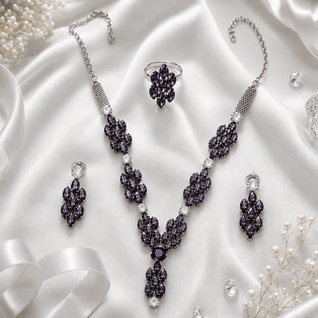 Eternal Shine Jewelry Set in Purple — Viora Jewel