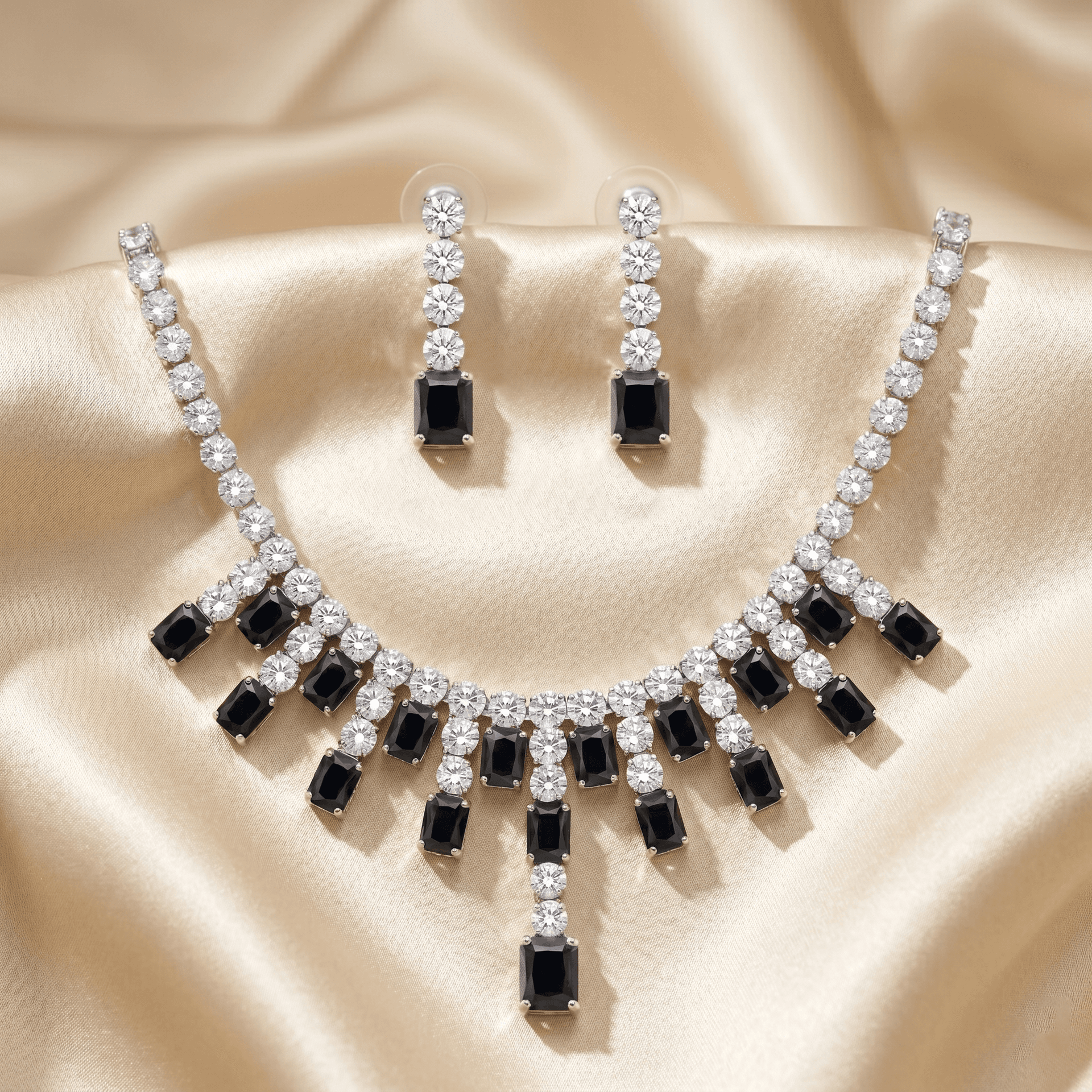 Crystal Drop Set in Black — Viora Jewel