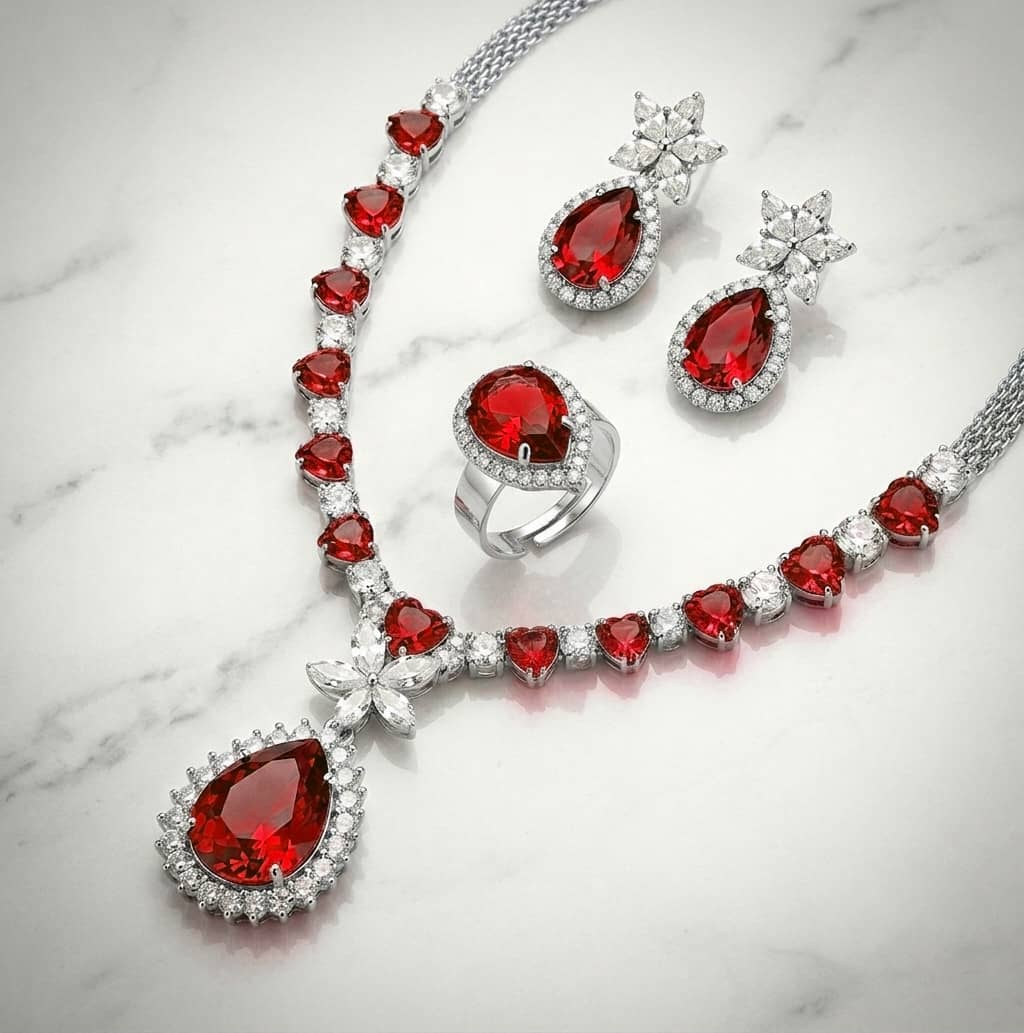 Royal Heartfall Jewelry Set - Red
