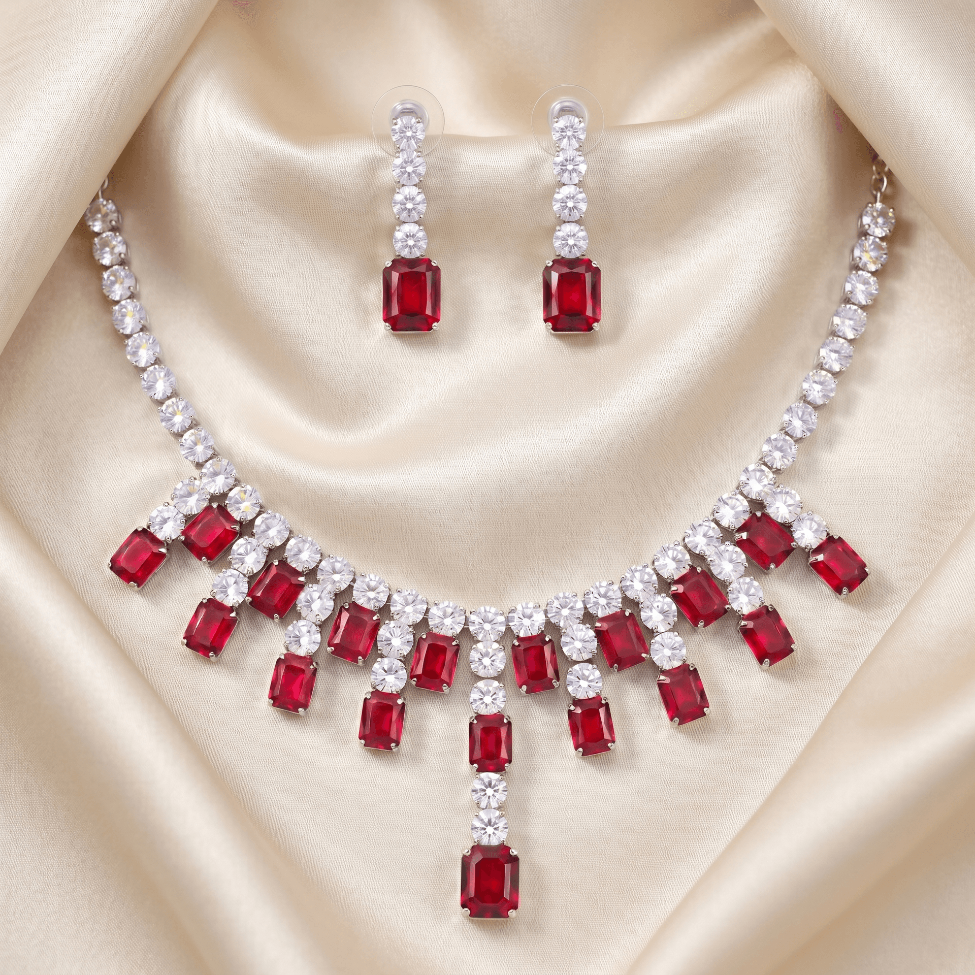 Crystal Drop Set in Red — Viora Jewel
