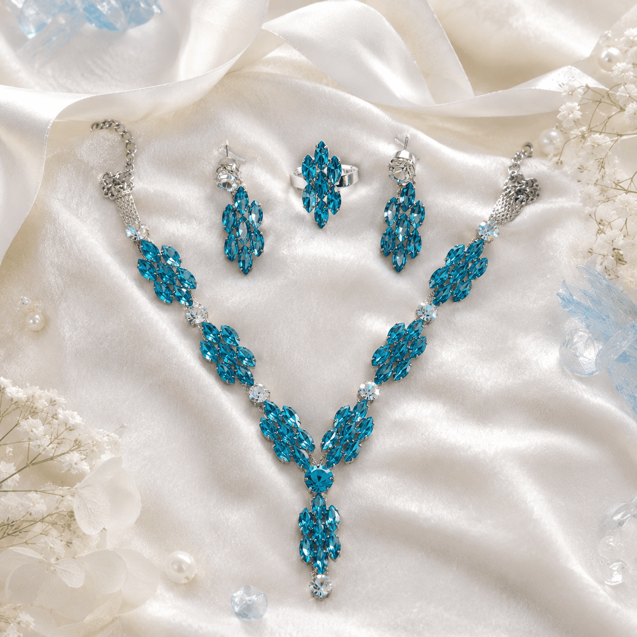 Eternal Shine Jewelry Set in Blue — Viora Jewel